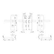 Hoppe Schutz-Drückergarnitur Amsterdam 86G/3332ZA/3330/1400 ES1 SK2 PZ VK 8/10mm-2