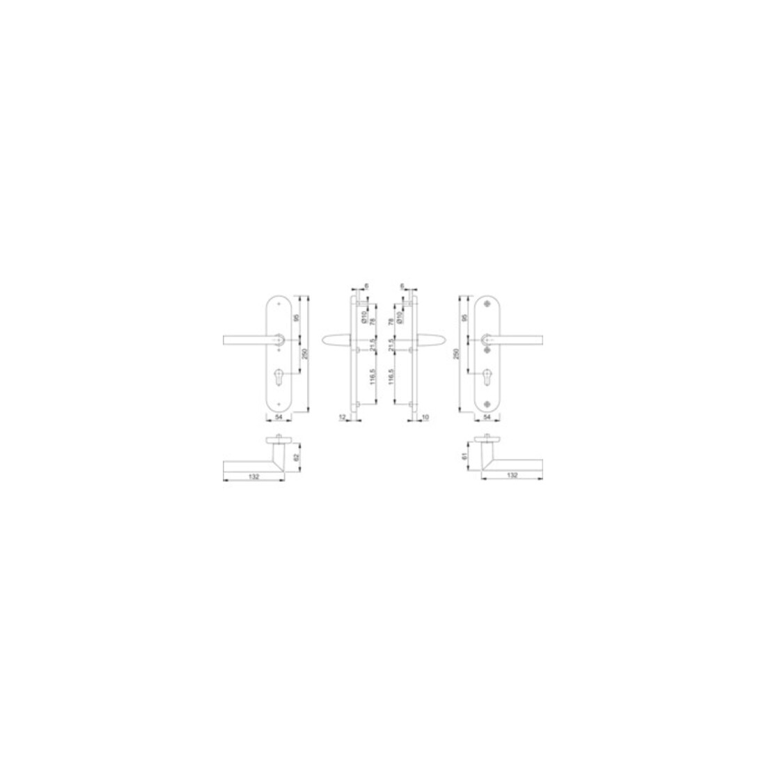 Hoppe Schutz-Drückergarnitur Stockholm 76G/3331/3440/1140 ES1 SK2 PZ Vierkant 8/10mm