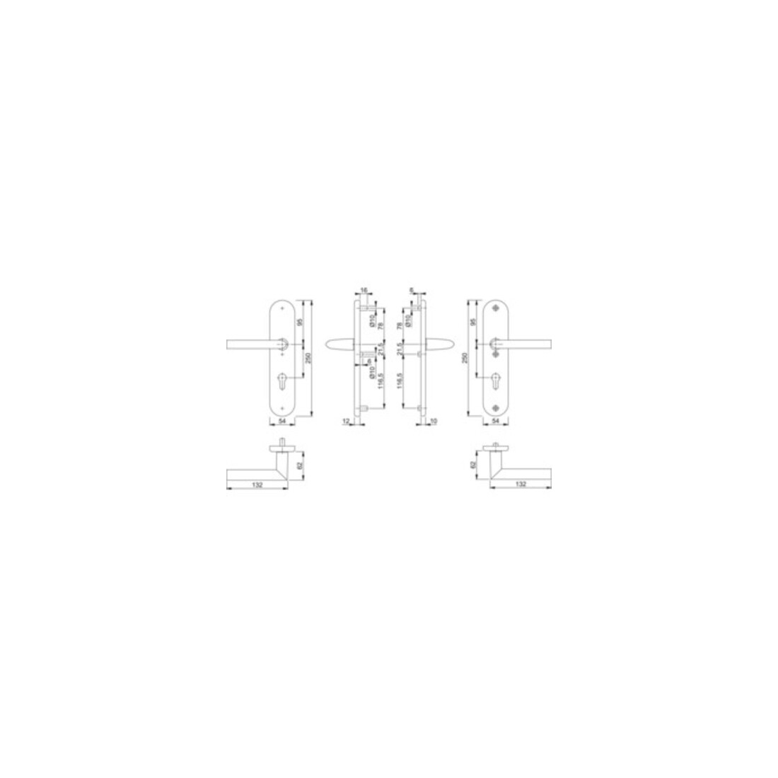 Hoppe Schutz-Drückergarnitur Stockholm 76G/3331/3440/1140 ES1 SK2 PZ Vierkant 8/10mm