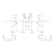 Hoppe Schutzgarnitur Ams.1400/3331/3310 Alu.F1 92mm 67-72mm-2