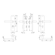 Hoppe Schutzgarnitur Ams.1400/3332ZA/3310 Alu.F1 72mm 42-47mm-2