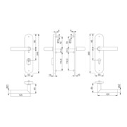 Hoppe Schutzgarnitur Ams.E1400Z/3332ZA/3310 VA F69 72mm 42-47mm-2