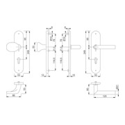 Hoppe Schutzgarnitur Ams.E86G/3331/3310/1400Z VA F69 72mm 42-47mm-2