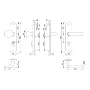 Hoppe Schutzgarnitur Ams.E86G/3332ZA/3310/1400Z VA F69 72mm 42-47mm-2