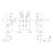 Hoppe Schutzgarnitur Ams.E86G/3332ZA/3310/1400Z VA F69 92mm 67-72mm-2
