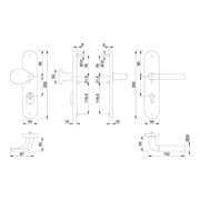 Hoppe Schutzgarnitur Bremen 86G/3332ZA/3310/1505 Alu.F49/F9-2 72mm 42-47mm-4