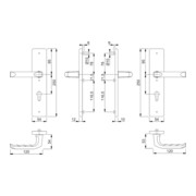Hoppe Schutzgarnitur London 113/2221/2210 Alu.F1 72mm 42-47mm-2