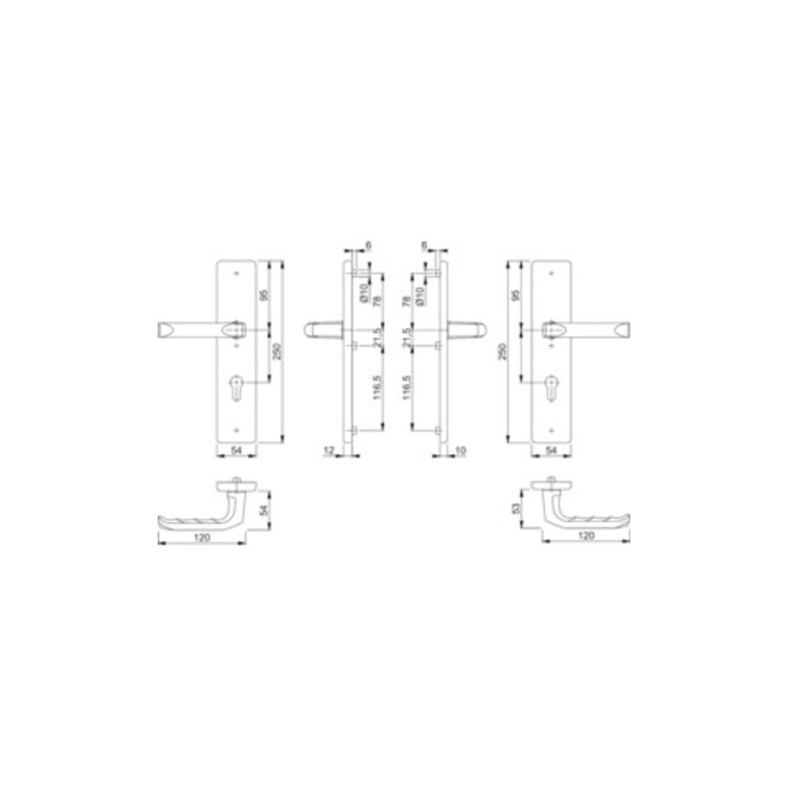 Hoppe Schutzgarnitur London 113/2221/2210 Alu. F1 92mm 67-72mm