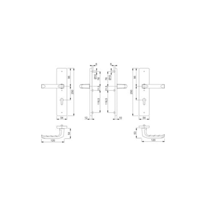 Hoppe Schutzgarnitur London 113/2221/2210 Alu.F4 92mm 67-72mm