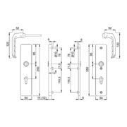 Hoppe Schutzgarnitur London 113/2221A/2440 Alu.F4 92mm 67-72mm-4
