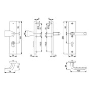 Hoppe Schutzgarnitur London 78G/2222ZA/2410/113 Alu.F1 92mm 66-71mm-4