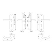 Hoppe Schutzgarnitur Mar.1138/3331/3410 Alu.F1 72mm 41-46mm-2