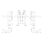 Hoppe Schutzgarnitur Mar.1138/3331/3410 Alu.F1 92mm 66-71mm-2