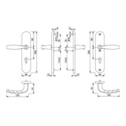 Hoppe Schutzgarnitur NY 1810H/3331/3410 Alu.F1 92mm 67-72mm-4