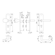 Hoppe Schutzgarnitur Paris E86G/3331/3310/138Z VA F69 72mm 42-47mm-2