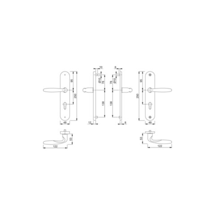 Hoppe Schutzgarnitur Pisa M151/361A/360 MS F77-R 92mm 67-72mm