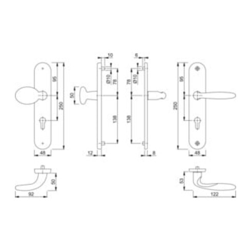 Hoppe Schutzgarnitur Pisa Messing