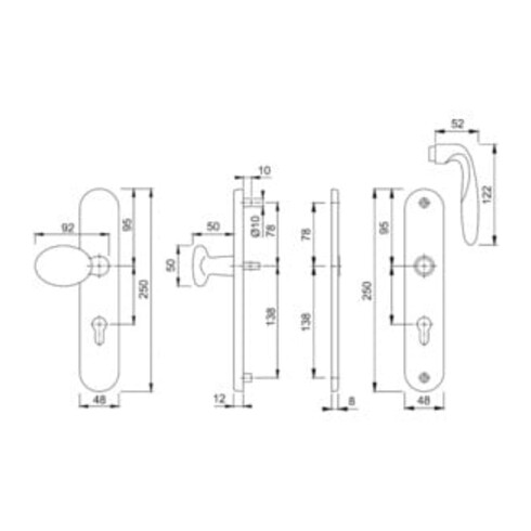 Hoppe Schutzgarnitur Pisa Messing