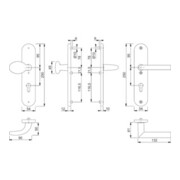 Hoppe Schutzgarnitur Stock.76G/3331/3410/1140 Alu.F1 92mm 67-72mm-4