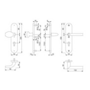 Hoppe Schutzgarnitur Stock.76G/3331/3410/1140 Alu.F1 92mm 67-72mm-5