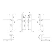 Hoppe Schutzgarnitur Stock.E1140Z/3332ZA/3310 VA F69 92mm 67-72mm-5