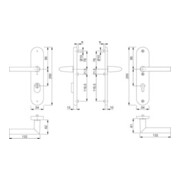 Hoppe Schutzgarnitur Stockholm 1140/3332ZA/3410 Alu. F1 92mm 67-72mm-2