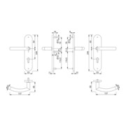 Hoppe Schutzgarnitur Tro.E1430Z/3331/3310 VA F69 92mm 67-72mm-4