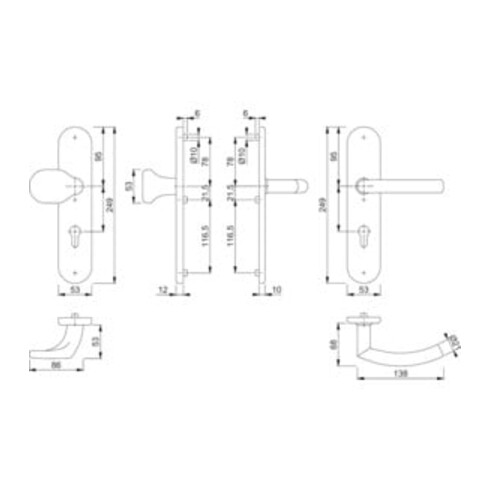 Hoppe Schutz-Wechselgarnitur Trondheim Edelstahl