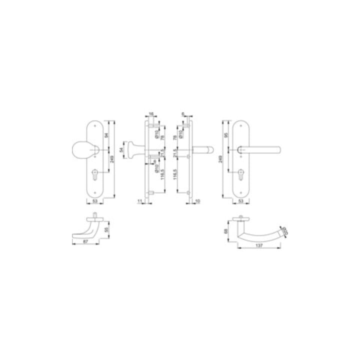 Hoppe Schutzgarnitur Tro.E86G/3331/3310/1430Z VA F69 92mm 67-72mm
