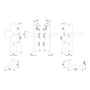 Hoppe Schutzgarnitur Utrecht E86G/3331A/3440/1444Z VA F69 72mm 42-47mm-3