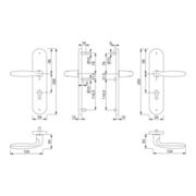 Hoppe Schutzgarnitur Verona 1510/3331/3310 Alu.F1 72mm 42-47mm-4