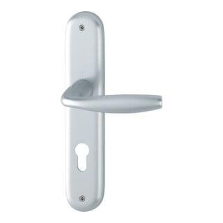 Hoppe set d'assiettes longues New York 1810/273P en aluminium. F1 PZ 72mm DIN L/R