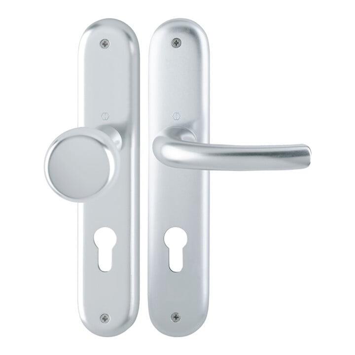 Hoppe set d'assiettes longues Tôkyô 53/273P/1710 aluminium. F1 PZ 72mm DIN L/R