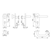 Hoppe set de blindage court Paris E58/353KH/138 VA F69 PZ Wechselgrt.-3
