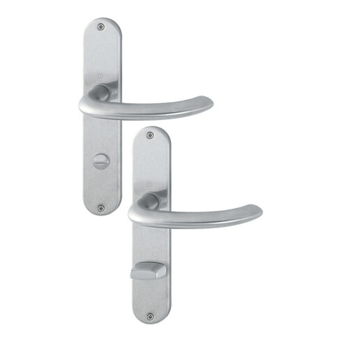 Hoppe set de plaques longues Mar.E1138Z/302 VA F69 bain SK/OL 78mm DIN L/R