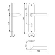 Hoppe set de plaques longues Stock.1140/273P Alu.F1 OB 72mm DIN L/R-2