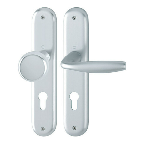 Hoppe set de plateaux longs New York 53/273P/1810 aluminium. F1 PZ 72mm DIN L/R