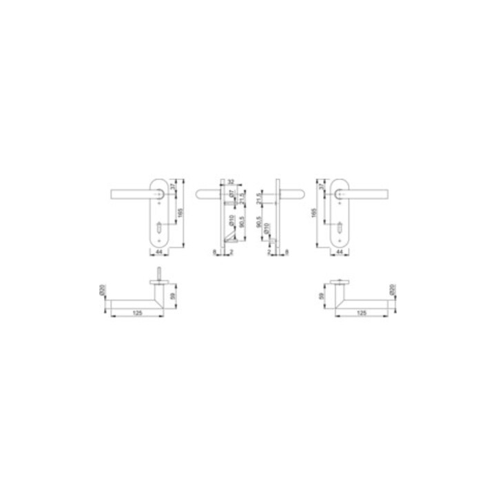 Hoppe short shield set Ams.E1400Z/353K VA F69 VA F69 Kit béquille OB