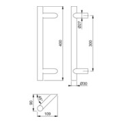 Hoppe Stangengriff E5012 VA Farb-Nr. F69 A. 300mm L.400mm schräg-3