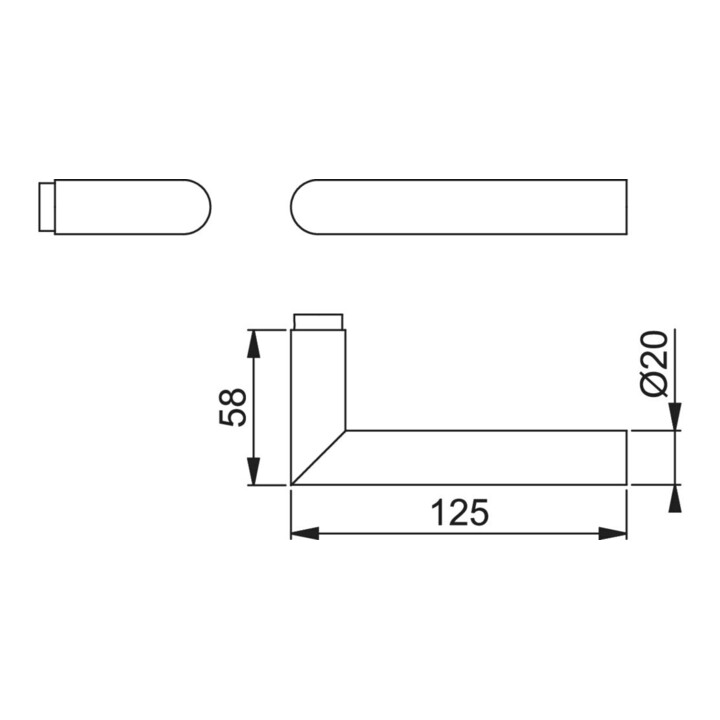 Hoppe Türdrückerlochteil Ams.E1400Z VA F69 8mm DIN L/R