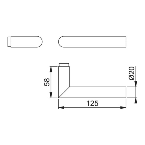 Hoppe Türdrückerlochteil Ams.E1400Z VA F69 8mm DIN L/R