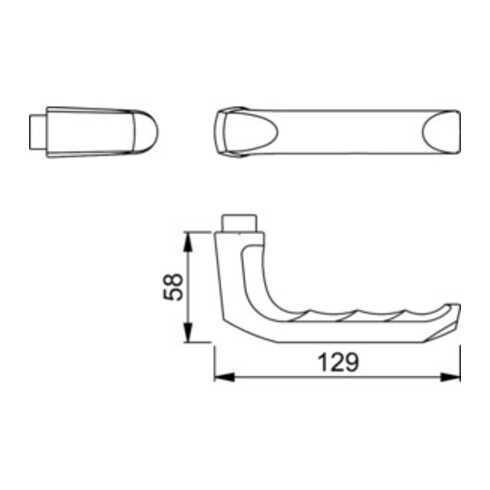 Hoppe Tuerdrueckerlochteil London 113H Alu.F1 10mm DIN L/R