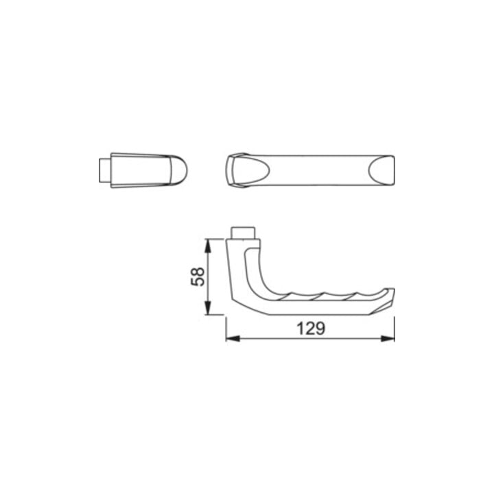 Hoppe Tuerdrueckerlochteil London 113H Alu.F1 10mm DIN L/R