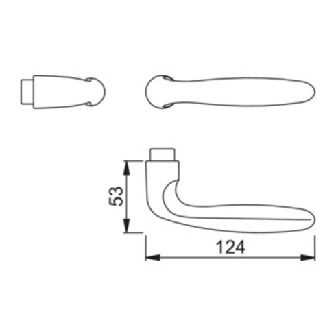 Hoppe Türdrückerlochteil Verona 1510 Alu.F1 8mm DIN L/R