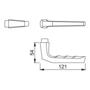 Hoppe Türdrückerpaar Frankfurt 117L Alu.F1 o.Rosetten VK 8mm-3