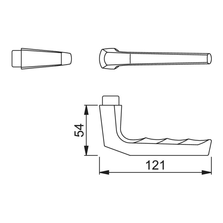 Hoppe Türdrückerpaar Frankfurt 117L Alu.F1 o.Rosetten VK 8mm