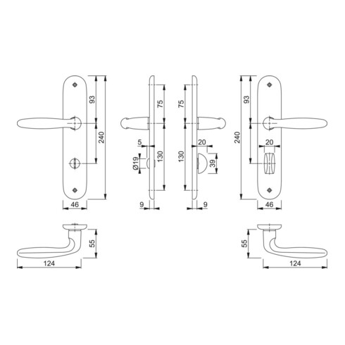 HOPPE Verona 1510/273P ov. WC/S78/8 (8) F2, TS 37-42, sans numéro