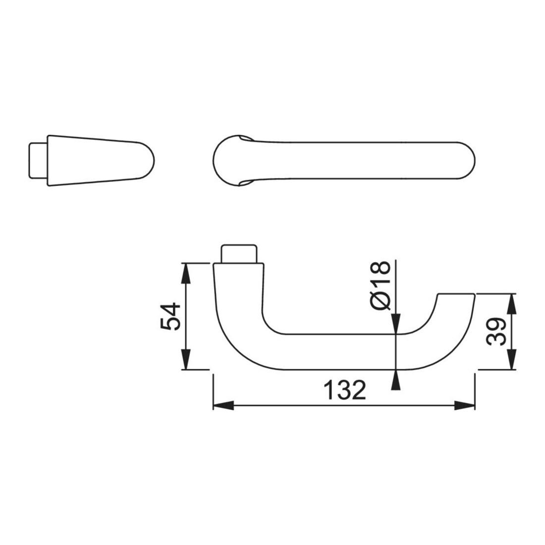 HOPPE VK 8mm, F4 Aluminium