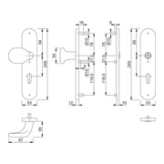 HOPPE WE-Grt (Bouton/sans poignée) E86G/3331/3310 ES1 (SK2) Acier inoxydable, F69-3