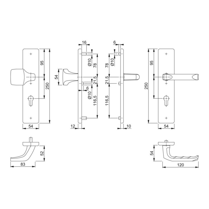 HOPPE WET-Schutz-Wechselgarnitur Langsch.,PZ,8/72 London 61G/2221/2210/113 F1,TS 37-42